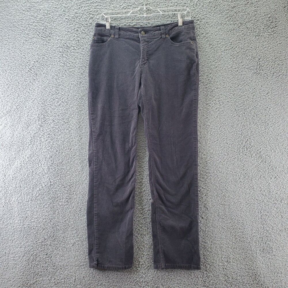 Charter Club Womens Corduroy Pants Size 4 Solid Gray Grey Casual Stretch